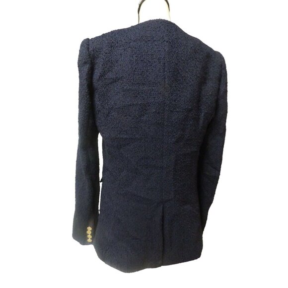 Calvin Klein Double-Breasted Textured Blazer, Navy, 8 - Picture 7 of 10